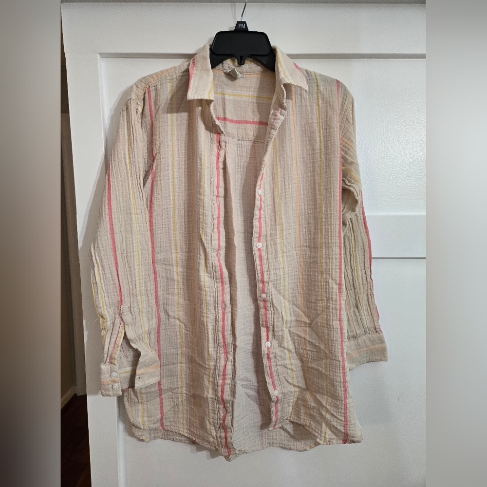 LL Bean Soft Muslin Cotton Button Down Size Xs